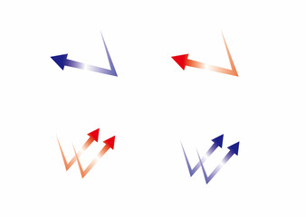 グラデーションの反射する矢印セット