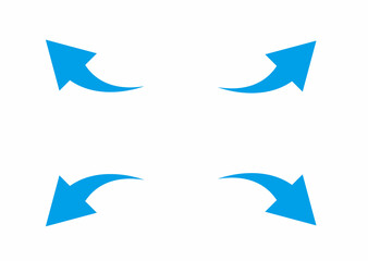 Fototapeta premium 青の外側に向かう矢印