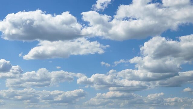 timelapse of beautiful blue sky with cumulus clouds for abstract background
