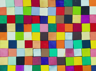 multicolor paper squares painted 