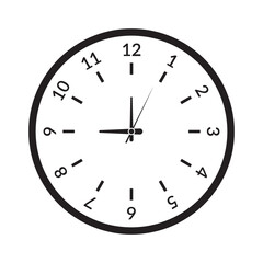 clock face icon black and white transparent background