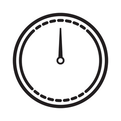 clock face icon black and white transparent background