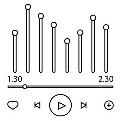 Music Player vecor icon. Audio Control Buttons illustration sign ur symbol.