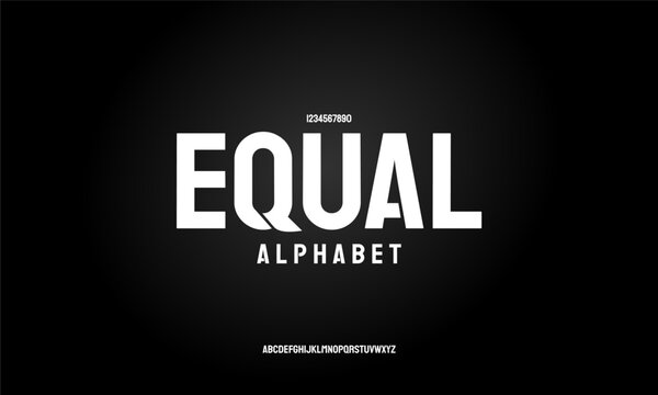 Equal Abstract digital modern alphabet fonts. Typography technology electronic future creative font. vector illustration