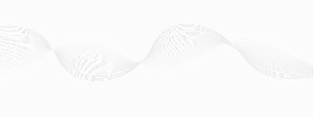 Abstract white and grey wave line gradient color background. with flowing wave particles. Digital future wave technology concept.
