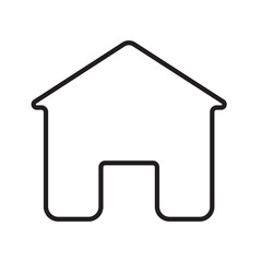 home or house button icon outline on transparent background
