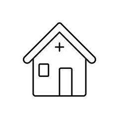 home or house button icon outline on transparent background
