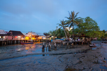 Clan jetty in Penang. Penang heritage culture. Unesco World Heritage Site in Malaysia.