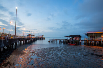 Fototapeta premium Clan jetty in Penang. Penang heritage culture. Unesco World Heritage Site in Malaysia.