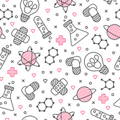 medicine light pattern doodle cute icons of traditional medicine elements