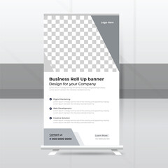 Business Roll-Up Standee Design. Banner Template, pop-up stand, Trending banner design for your company