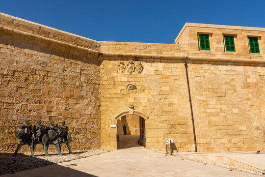 Panorama of Fort Saint Elmo in Valetta, Malta, a star fort