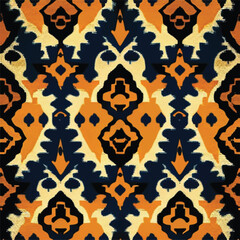 Abstract ethnic seamless pattern ornamental. Festive colorful background design, Folk print. ikat pattern