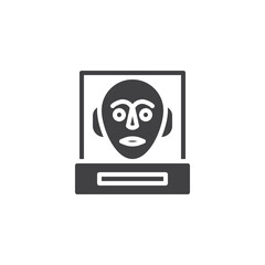 Museum exhibition mask vector icon