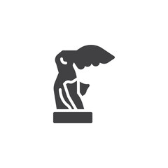 Museum ancient wing statue vector icon