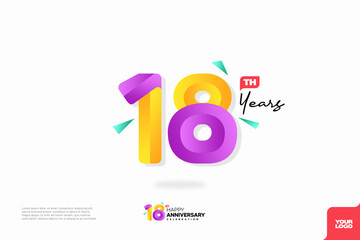 Number 18 logo icon design, 18th birthday logo number, anniversary 18