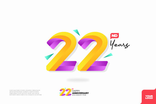 Number 22 logo icon design, 22nd birthday logo number, anniversary 22