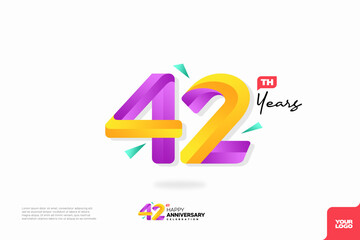 Number 42 logo icon design, 42nd birthday logo number, anniversary 42