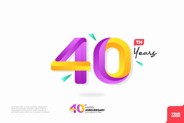 Number 40 logo icon design, 40th birthday logo number, anniversary 40