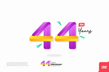 Number 44 logo icon design, 44th birthday logo number, anniversary 44