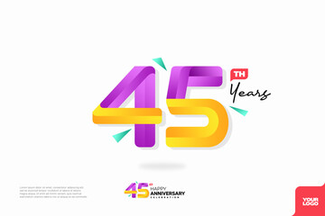 Number 45 logo icon design, 45th birthday logo number, anniversary 45