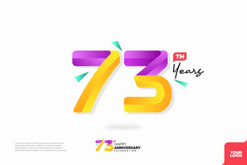 Number 73 logo icon design, 73rd birthday logo number, anniversary 73
