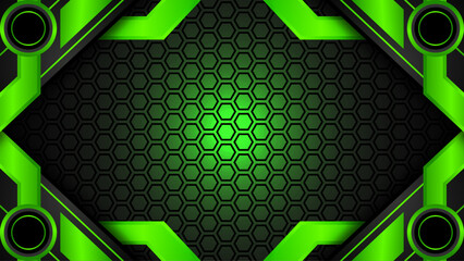 modern futuristic black and green esport background. design of sport banner, poster, advertisement, promotion © abdularis