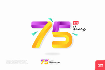 Number 75 logo icon design, 75th birthday logo number, anniversary 75