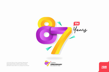 Number 87 logo icon design, 87th birthday logo number, anniversary 87