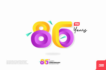 Number 86 logo icon design, 86th birthday logo number, anniversary 86