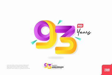 Number 93 logo icon design, 93rd birthday logo number, anniversary 93