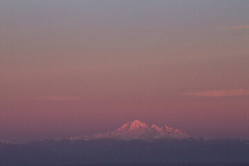 Looking South at Mount Baker at Sunset From Canada