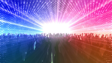 Dance Party Disco Club audience spectators Lights Glitter Background