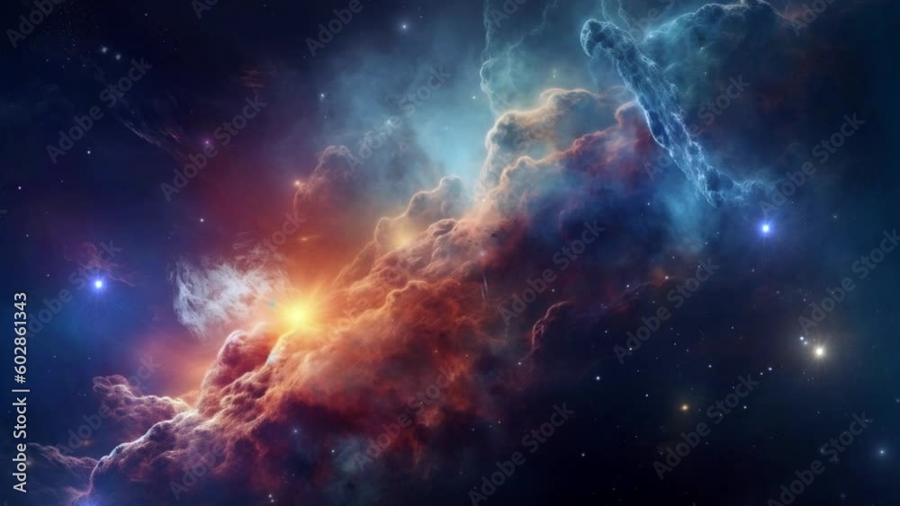 Wall mural beautiful nebula in space - stars - galaxy - cosmos - concept art