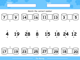Logic math game. Fun Counting and matching.