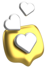 Like icon. 3D icon. 3D illustration.