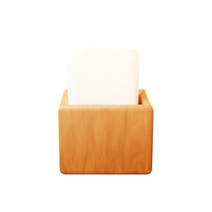 3d cute cartoon wooden square box of tissue paper, paper napkins in restaurant, noodle, ramen