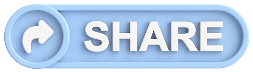 Share button. Share icon. 3D illustration.