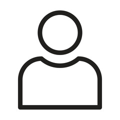 profile icon, avatar icon, user icon, person icon outline black and white on transparent background