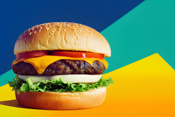 Burger pop art illustration