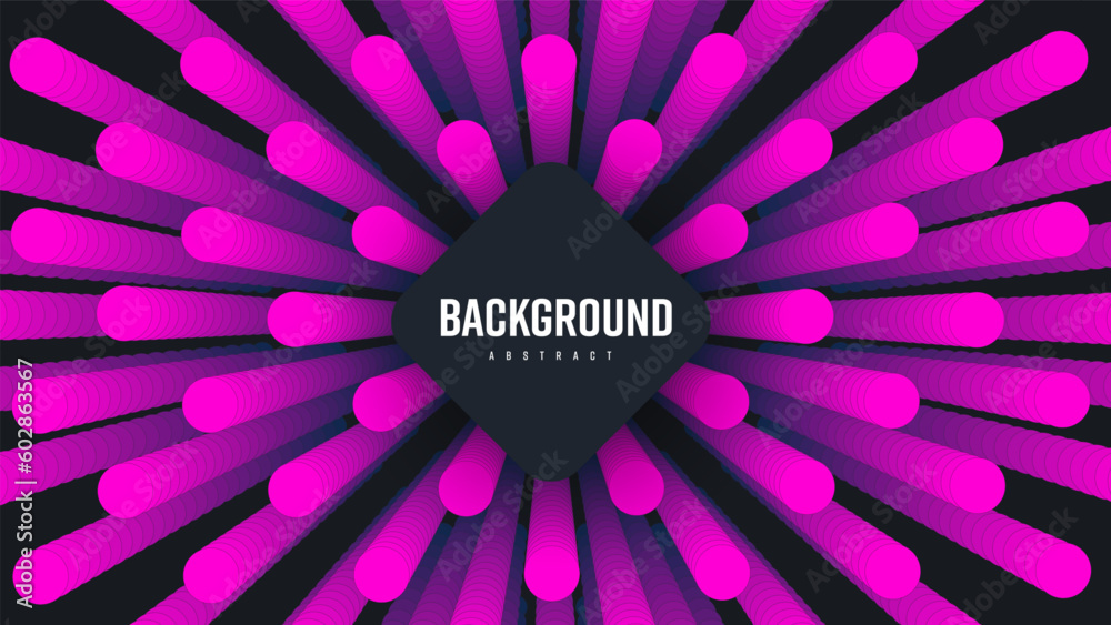 Poster vector illustration, abstract background with round moving elements, shape blend 3d, geometric creat