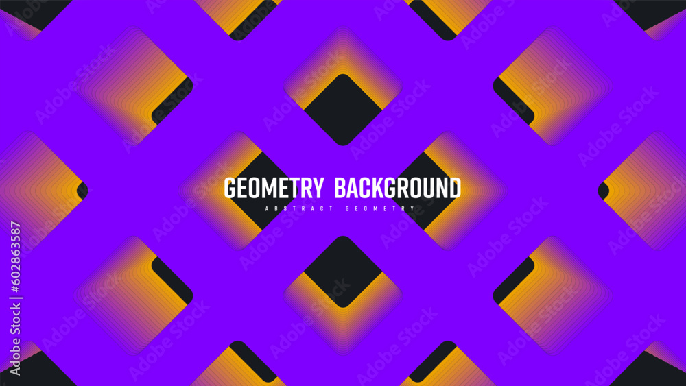 Poster vector illustration, geometric abstract background shape blend 3d, with gradient rhombuses, diagonal