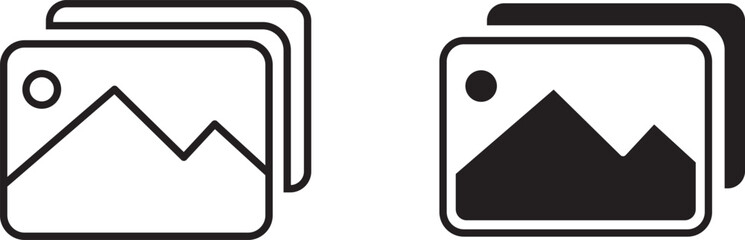 set of black and white icons gallery