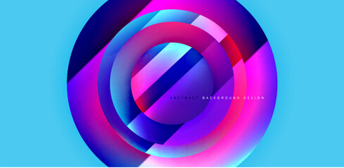 Circles with glossy surface and light and shadow effects abstract background. Template for covers, templates, flyers, placards, brochures, banners