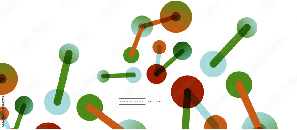 Poster Line points connections geometric abstract background. Circles connected by lines. Trendy techno business template for wallpaper, banner, background or landing