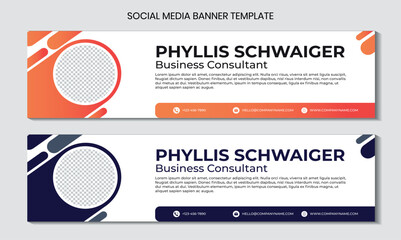 Business solutions agency linkedin banner template