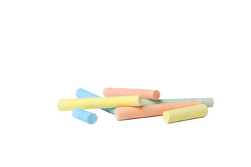 Color chalk isolated on white background, PNG