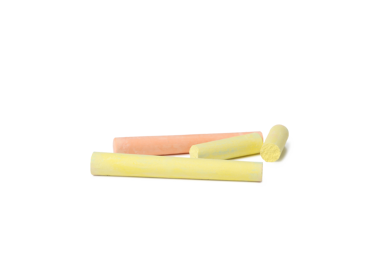 Color chalk isolated on white background, PNG