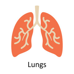 Lungs vector Flat Icon Design illustration. Medical and Healthcare Symbol on White background EPS 10 File