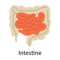 Intestine vector Flat Icon Design illustration. Medical and Healthcare Symbol on White background EPS 10 File